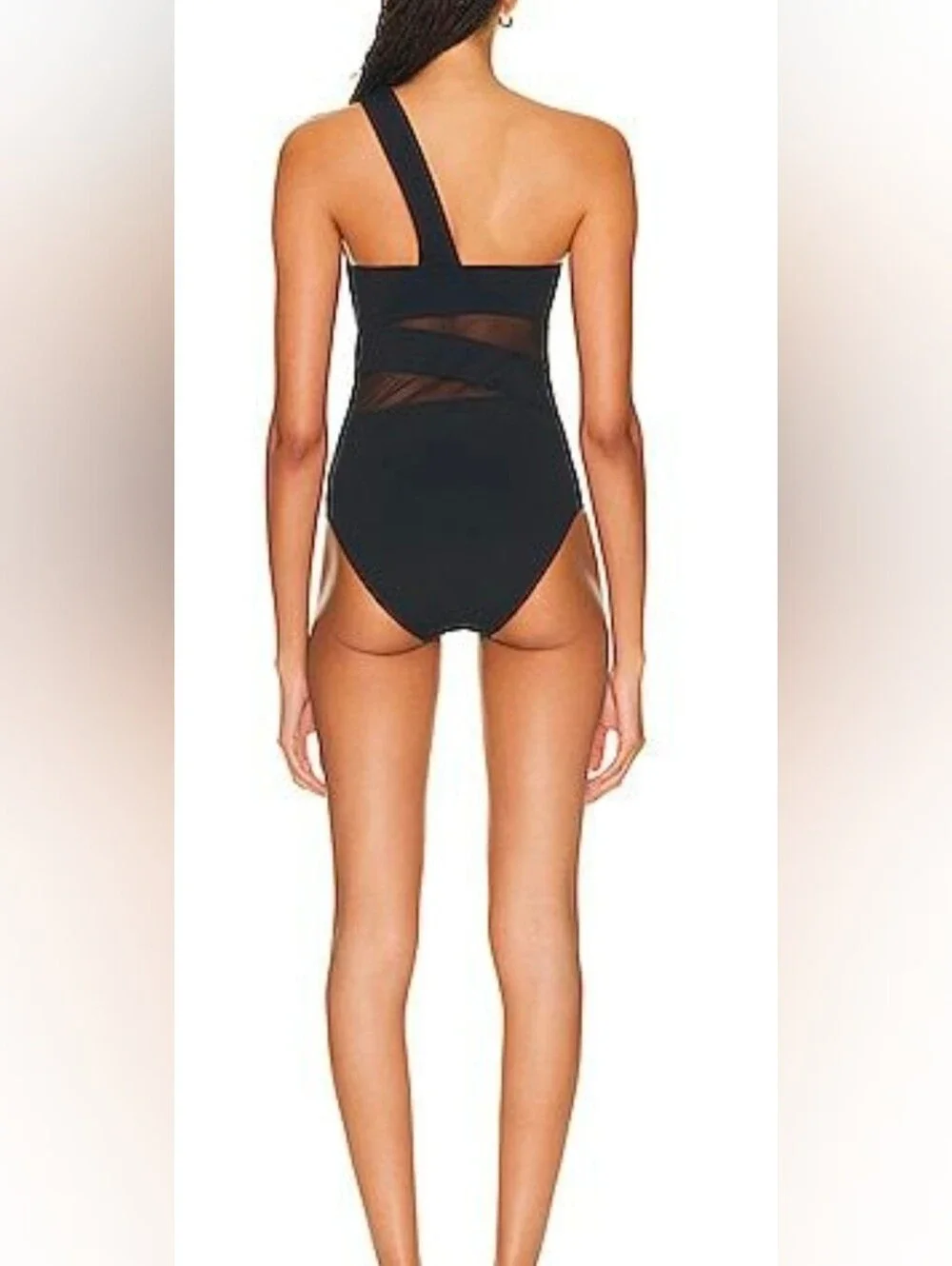 Wolford Cindy Sheer & Opaque One Piece Swimsuit in Black XS